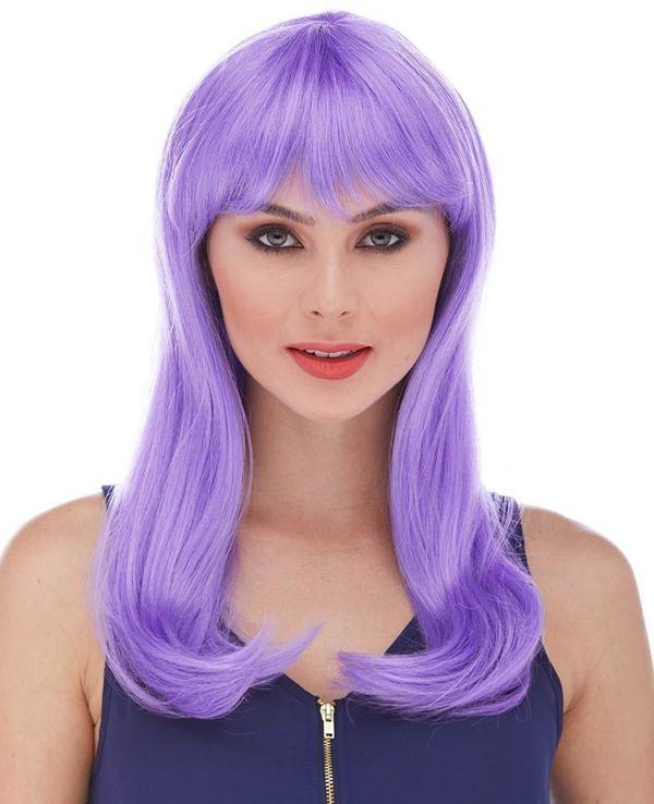 Mor Renk Uzun Düz Parti Peruğu (5250) - Image 1
