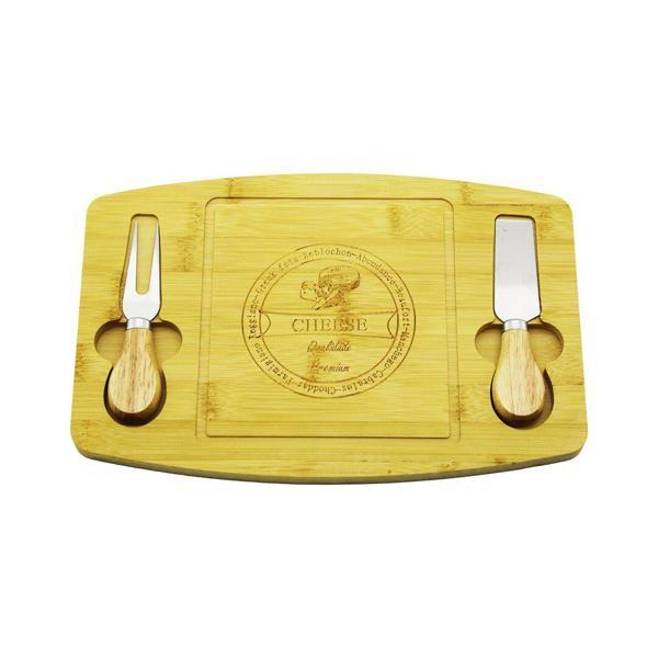 BIÇAK SAĞ-SOL 19X29CM -1.5CM AHŞAP BAMBU KAHVALTI PEYNİR SUNUM TABAK 2PEYNİR BIÇAK=AHŞAP SAPLI (5250) - Image 1