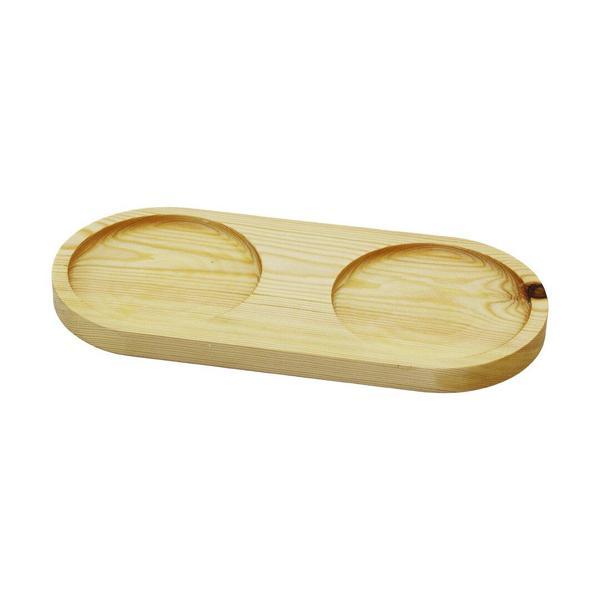 2 BÖLMELİ - OVAL   AÇIK RENK=SADE  AHŞAP YAĞDANLIK ALTLIK  27X12.5CM (5250) - Image 1