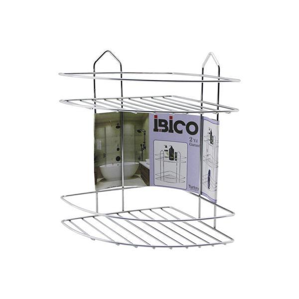 2 KATLI - ÜÇGEN   KROM   METAL  BANYO KÖŞELİK - DUŞKABİN RAF (5250) - Image 1