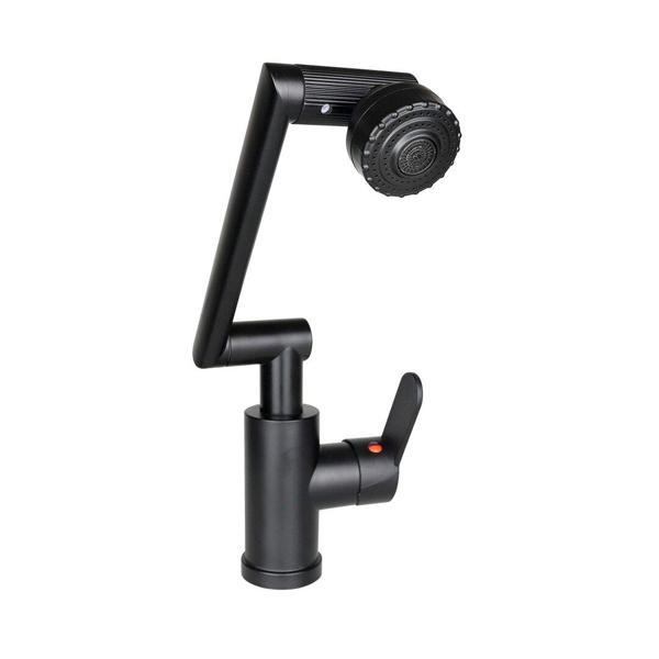 SİYAH - 1080 DERECE DÖNEBİLEN ÇOK FONKSİYONLU MUSLUK BATARYA KTX-3307 (5250) - Image 1