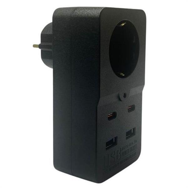 Isıya Dayanıklı Termal Akım Korumalı 1 Priz Girişli 2 USB Girişli 2 TYPE-C Girişli Pirz (5250) - Image 1