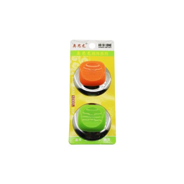 KARE - 2Lİ  TENCERE KAPAK KULPU  KROM - RENKLİ PLASTİK SAPLI (5250) - Image 1