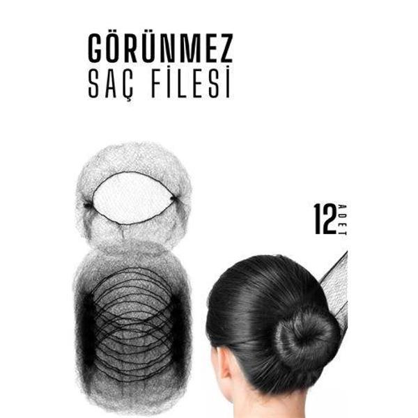 Turk SİYAH Saç Filesi Görünmez 12 ADET - Image 1