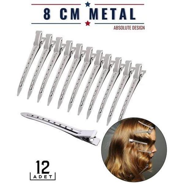 Turk Saç Klipsi Metal Toka 12 Adet Absolute Design - Image 1