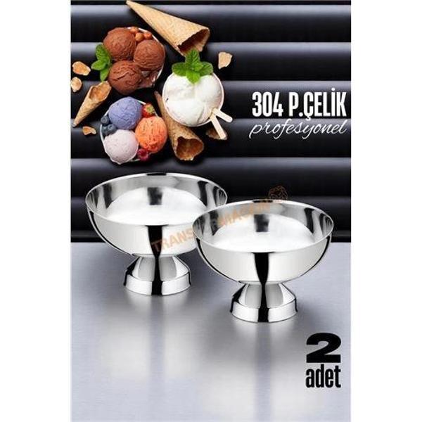 Turk Dondurma Kasesi 304 Paslanmaz Çelik Profesyonel 2 ADET - Image 1