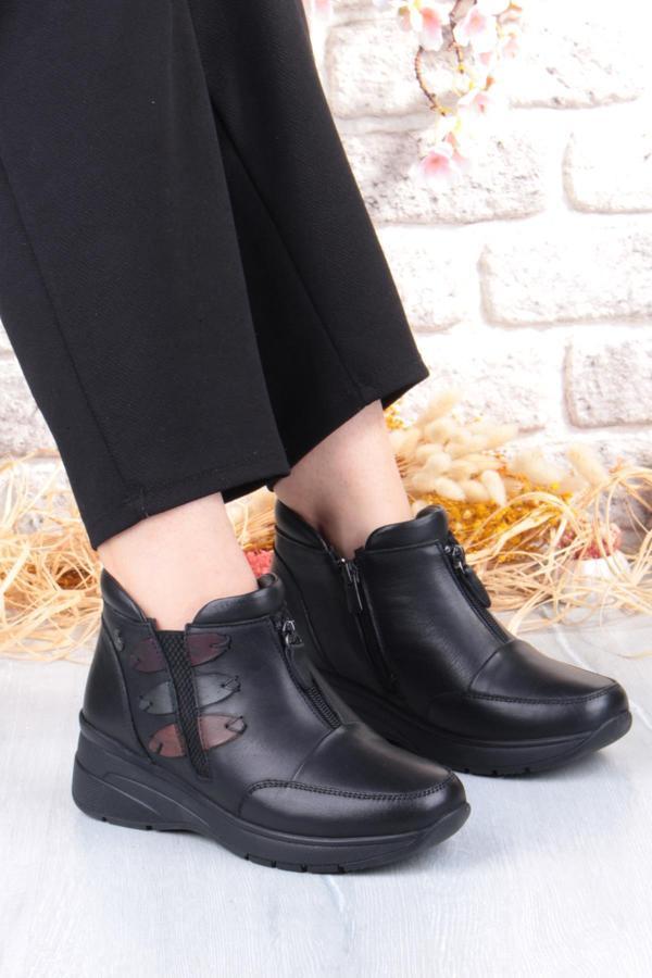 Pepita Z014 Rahat Esnek Kaymaz Taban Yumuşak Hakiki Deri Kadın Bot - Image 1