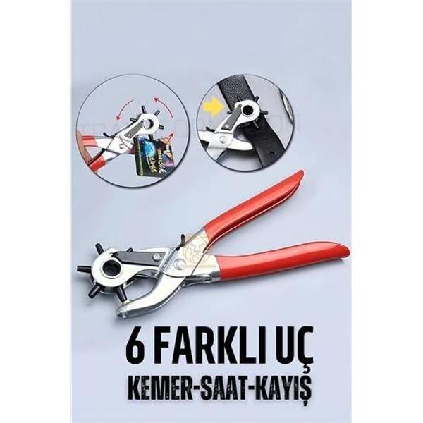Turk Kemer Delici Pense 6 Uçlu Saat Kayış Kemer Delme Pensesi - Image 1
