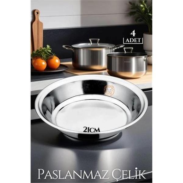 Turk 21 cm 4 LÜ Tabak Seti Paslanmaz Çelik B.Caprio Design - Image 1