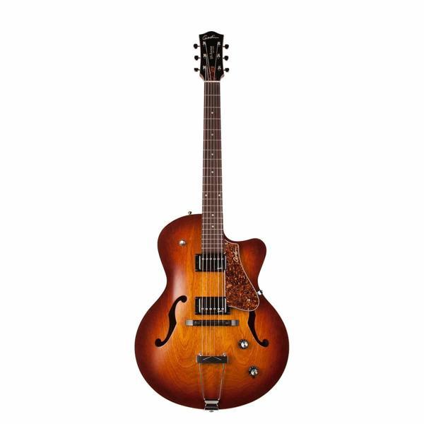 Godin 5th Avenue CW Kingpin II HB Hollowbody Elektro Gitar (Cognac Burst) - Image 1