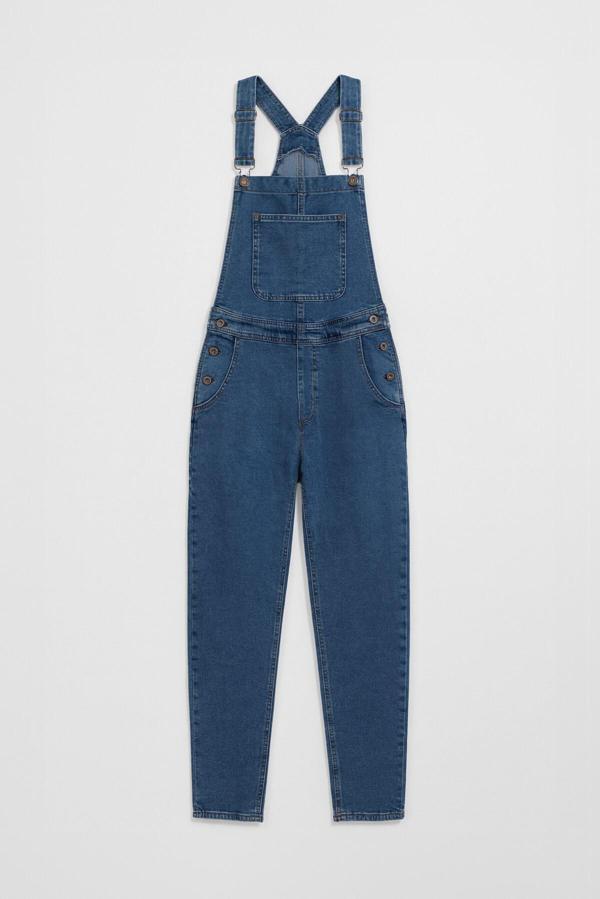 Kadın Rahat Kesim Askılı Jean Salopet Pantolon - Image 1