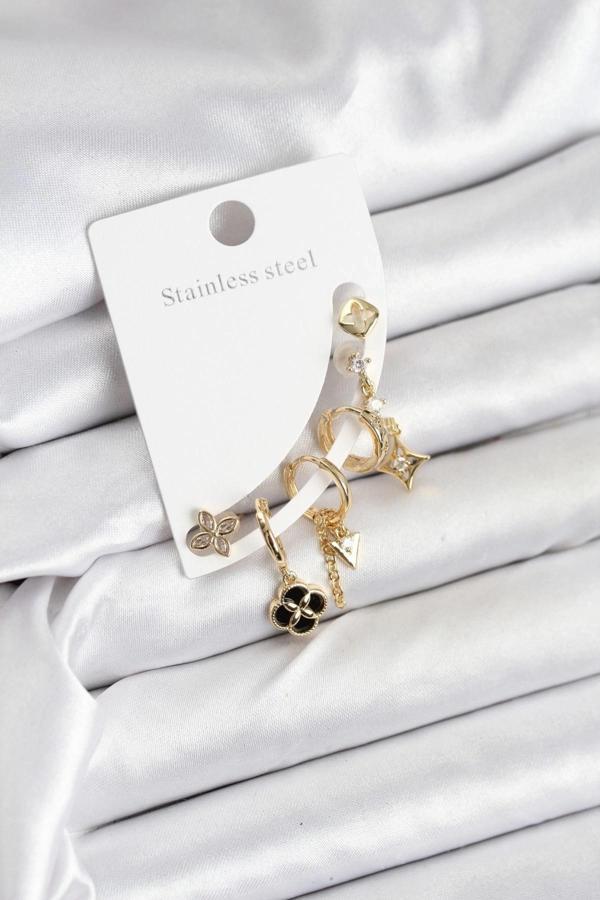 Pirinç Gold Renk Kadın Set Küpe - Image 1