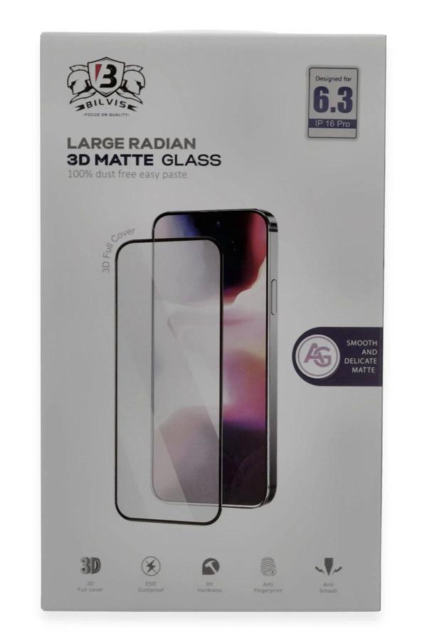 iPhone 16 Pro Max Bilvis 3D Mat Cam Ekran Koruyucu-(5796) - Image 1