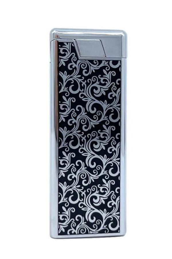 Metal Mum Alev Slim Çakmak Parlak Gri Model -1 - Image 1