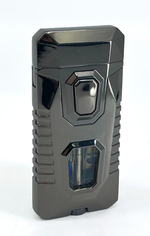 Metal Çift Yanmalı Işıklı Çakmak - Füme - Image 1