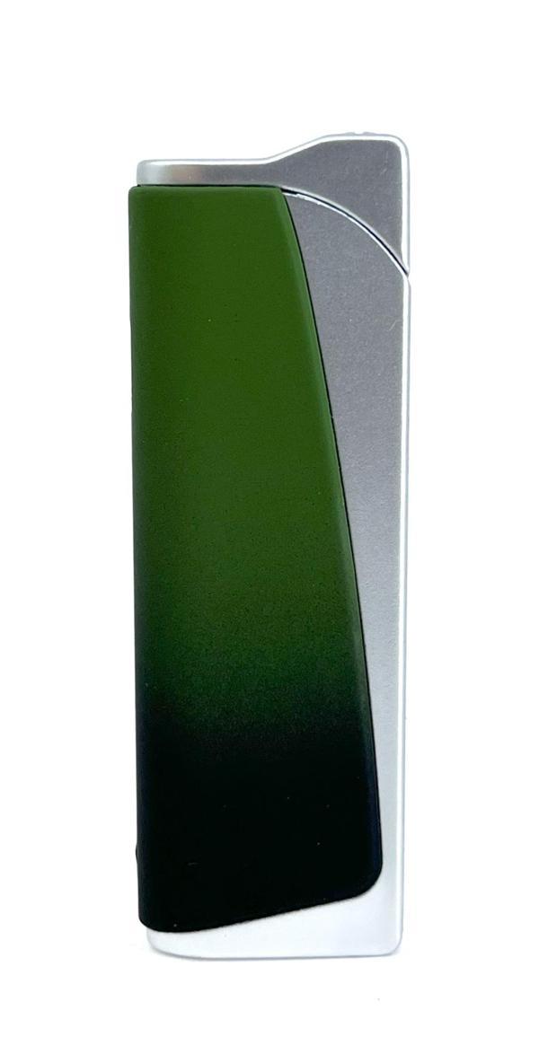 Tek Torch Jet Alev Çakmak - Mat Krom/Yeşil - Image 1