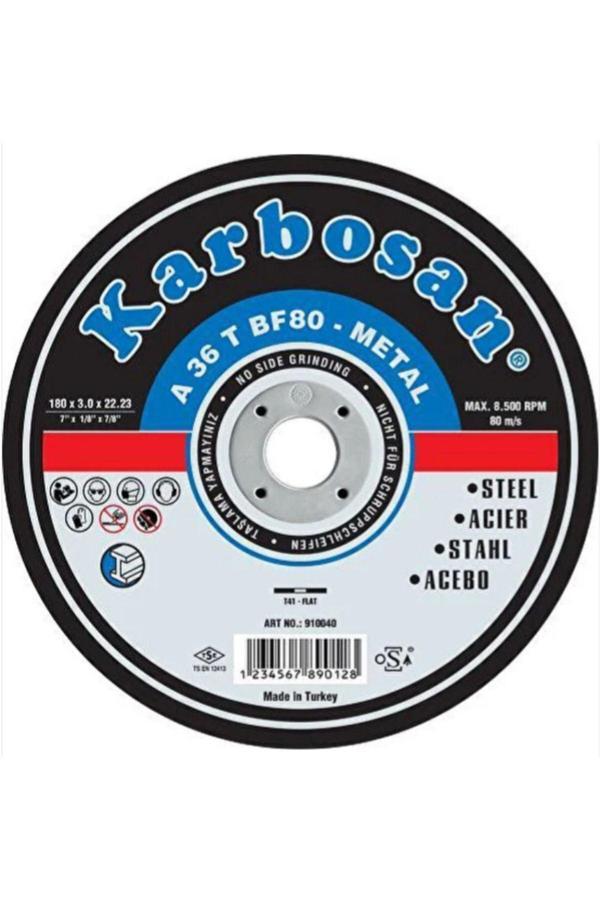 Karbosan 180X3.0X22.23 910040 A 36 T Bf80 Düz Metal Kesme Taşı (5 Adet) - Image 1