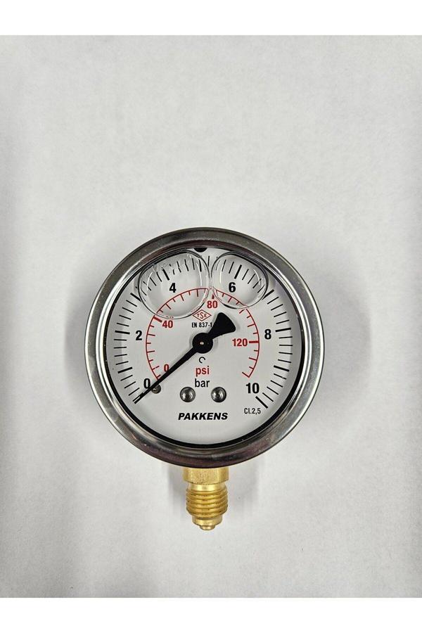 Pakkens Çap 63 Alttan 10 Bar Gliserinli Manometre - Image 1
