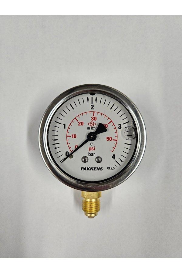 Pakkens Çap 63 Alttan 4 Bar Gliserinli Manometre - Image 1