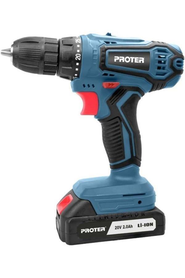 Proter Kablosuz Pst 920 Sp Şarjlı Matkap 10 Mm 2 Yıl 20 Watt Akülü - Image 1