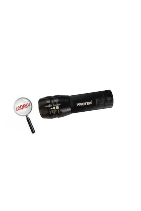 Proter Pl 125 Zm Pilli El Feneri Led Profesyonel El Feneri Zoomlu - Image 1