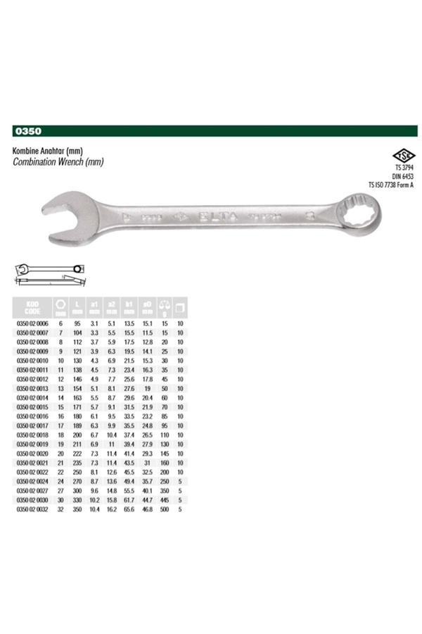 Elta İzş 21 Mm Kombine Anahtar - Izş 0350020021 - Image 1