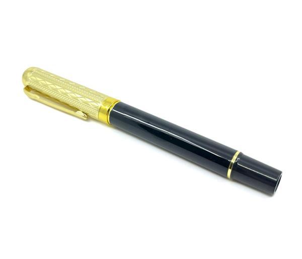 Premium Metal Roller Tükenmez Kalem Altın Renk Kapak - Siyah - Image 1
