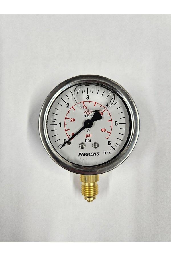 Pakkens Çap 63 Alttan 6 Bar Gliserinli Manometre - Image 1