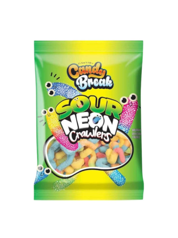 Candy Break Sour Neon Crawlers Solucan Jelibon 113 Gr - Image 1