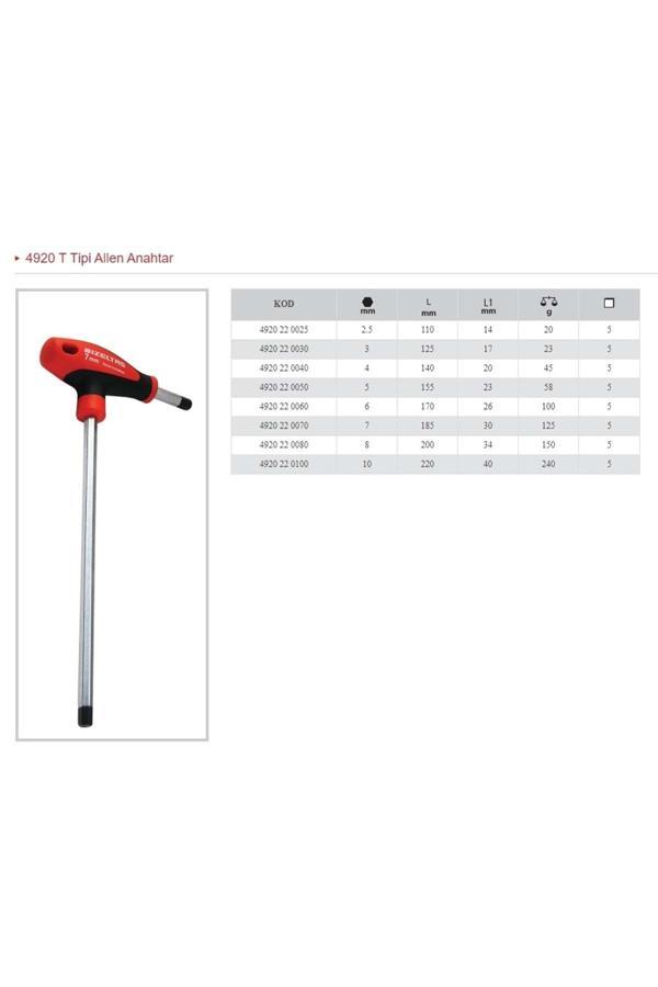 İzeltaş 5 T Tipi Allen Anahtar 4920 22 0050 - Image 1