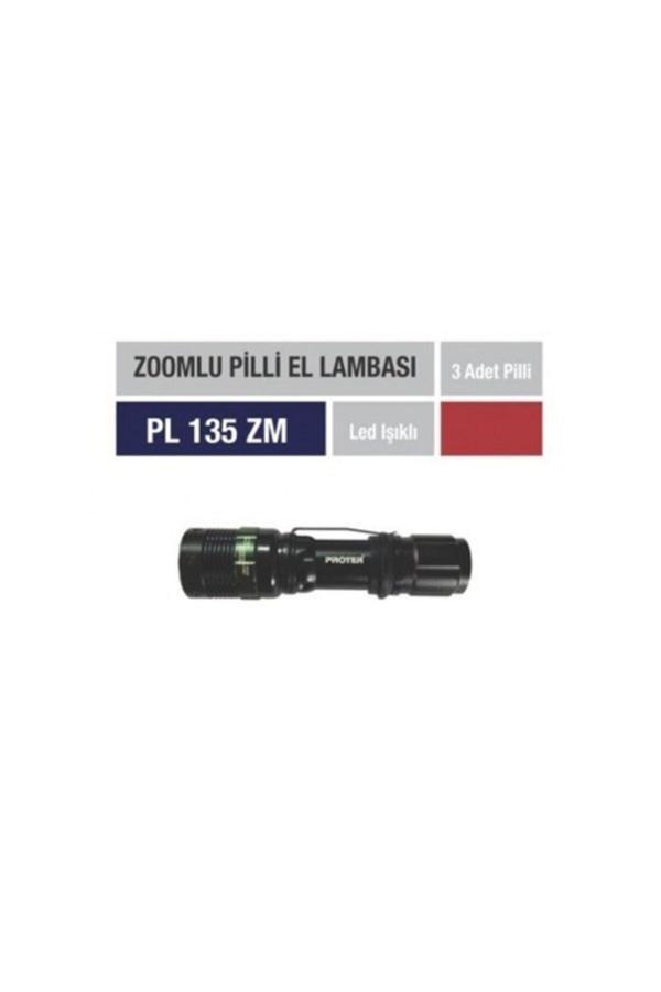 Proter Pl 135 Zm Pilli El Feneri Led Profesyonel El Feneri Zoomlu - Image 1