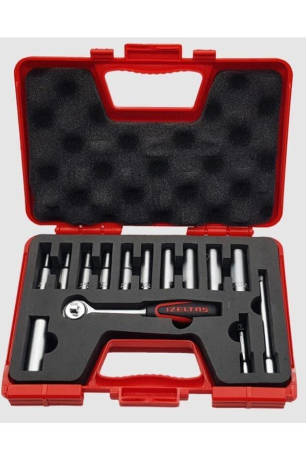 İzeltaş 1/4” Altı Köşe Derin Lokma Anahtar Takımı 14 Parça(1107 00 6014) - Image 1