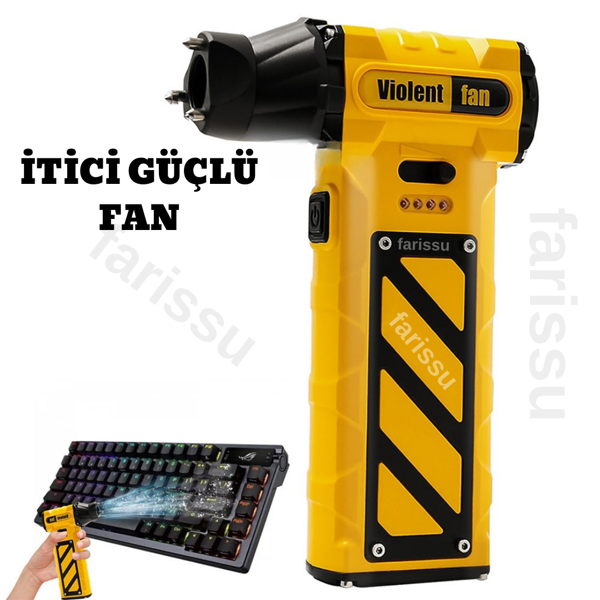 OR-F015 Çok Fonksiyonlu Şarjlı El Fanı, Araba Acil Durum Çekici, Koltuk Kemer Kesici, JET FANI - Image 1