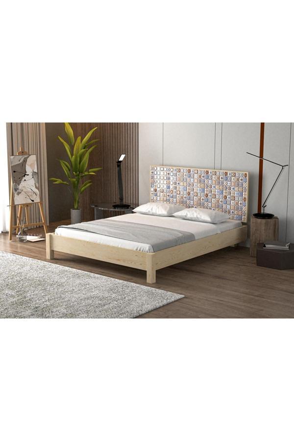 Yapsa Home Mobilya Yap-Sa Home Mors Seramik Başlıklı Ahşap Karyola - Image 1