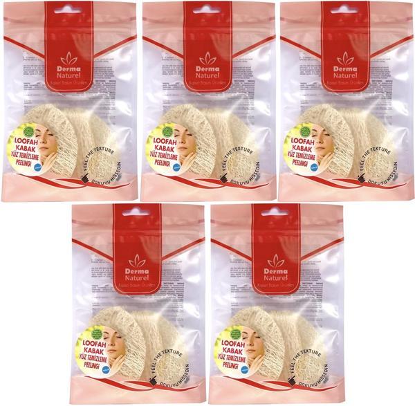 Derma Naturel Loofah Yüz Temizleme (Sivilce ve Siyah Noklar için) Peeling MS-06 (5 Li Set) - Image 1