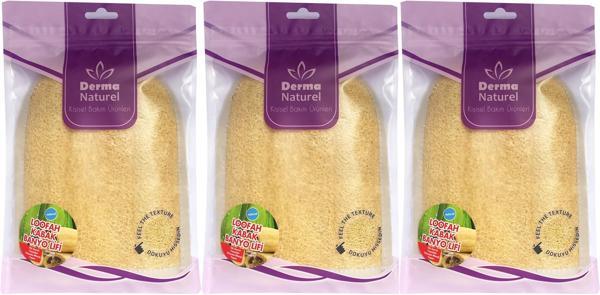 Derma Naturel Loofah Kabak Havlu Banyo Eldiveni (15*24CM) MS-11 (3 Lü Set) - Image 1