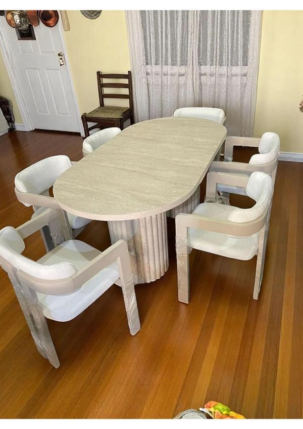 Luci İskandinav Tarzı 6 Sandalyeli Oval Masa Takımı - Image 1