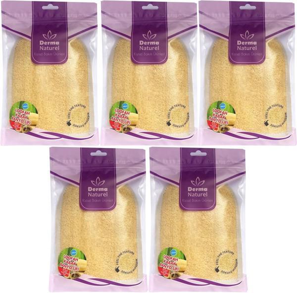 Derma Naturel Loofah Kabak Havlu Banyo Eldiveni (15*24CM) MS-11 (5 Li Set) - Image 1