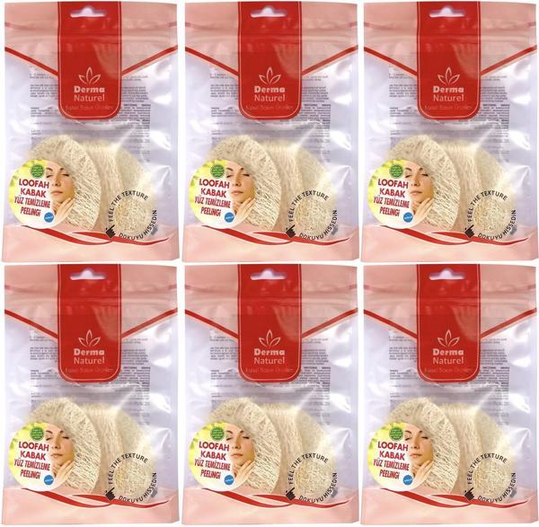Derma Naturel Loofah Yüz Temizleme (Sivilce ve Siyah Noklar için) Peeling MS-06 (6 Lı Set) - Image 1