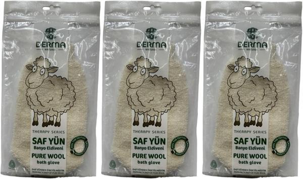 Derma Naturel Therapy Saf Yün Banyo Eldiveni T-485 (3 Lü Set) - Image 1