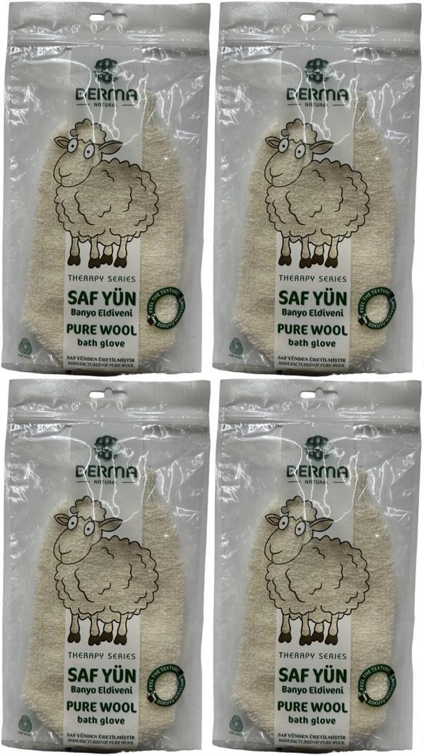 Derma Naturel Therapy Saf Yün Banyo Eldiveni T-485 (4 Lü Set) - Image 1