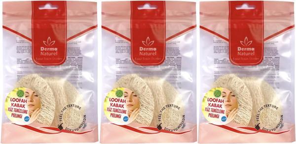 Derma Naturel Loofah Yüz Temizleme (Sivilce ve Siyah Noklar için) Peeling MS-06 (3 Lü Set) - Image 1