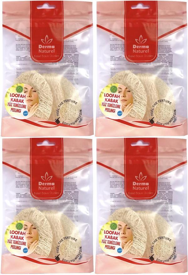 Derma Naturel Loofah Yüz Temizleme (Sivilce ve Siyah Noklar için) Peeling MS-06 (4 Lü Set) - Image 1
