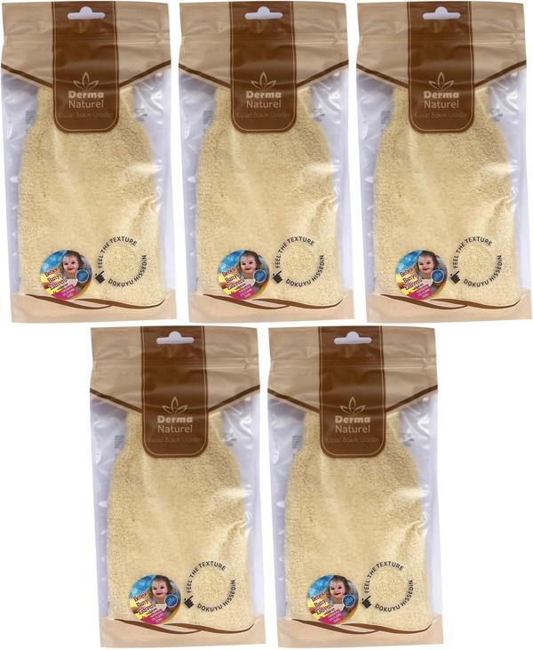 Derma Naturel Bebek Banyo Eldiveni Hassas Ciltlere Özel (15*24CM) MS-01 (5 Li Set) - Image 1