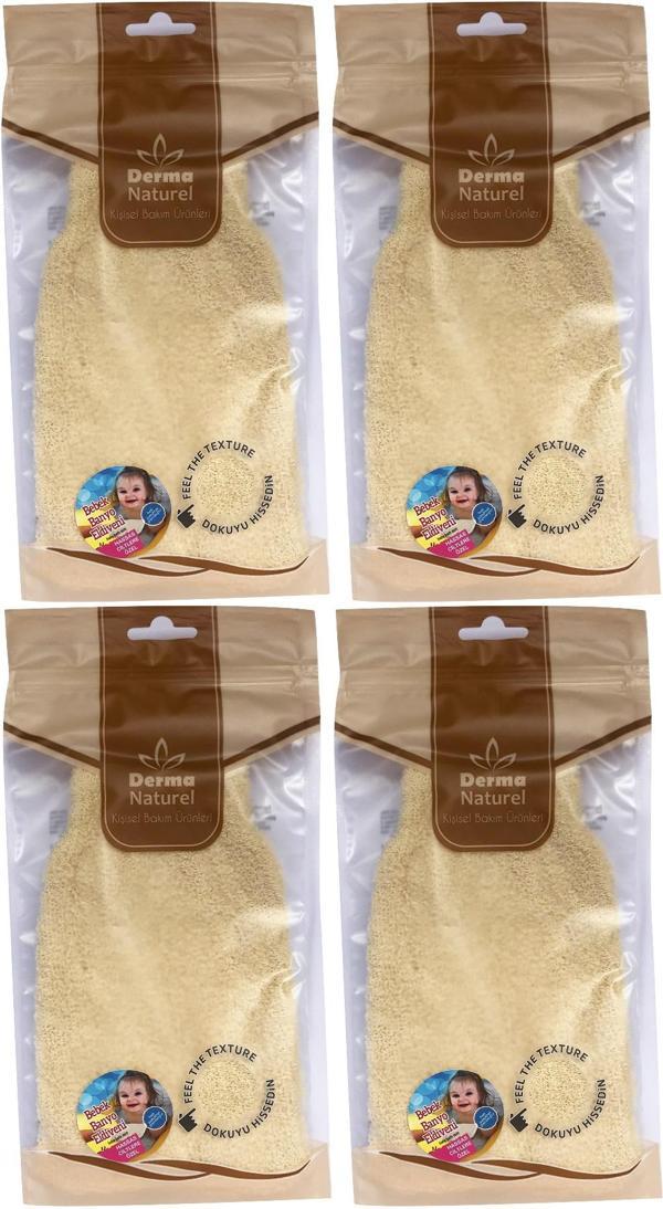 Derma Naturel Bebek Banyo Eldiveni Hassas Ciltlere Özel (15*24CM) MS-01 (4 Lü Set) - Image 1