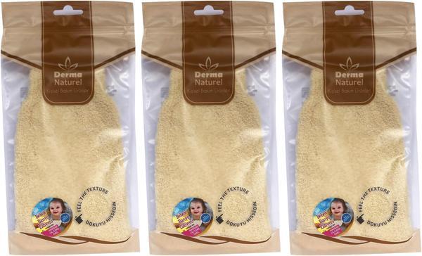 Derma Naturel Bebek Banyo Eldiveni Hassas Ciltlere Özel (15*24CM) MS-01 (3 Lü Set) - Image 1