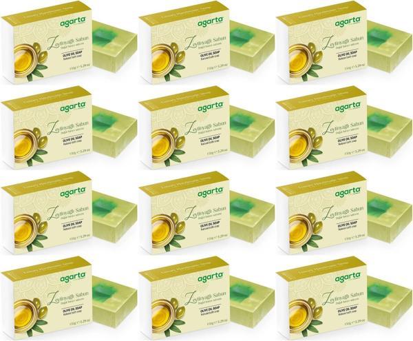 Agarta El Yapımı Doğal Sabun 150GR Zeytinyağlı (12 Li Set) - Image 1