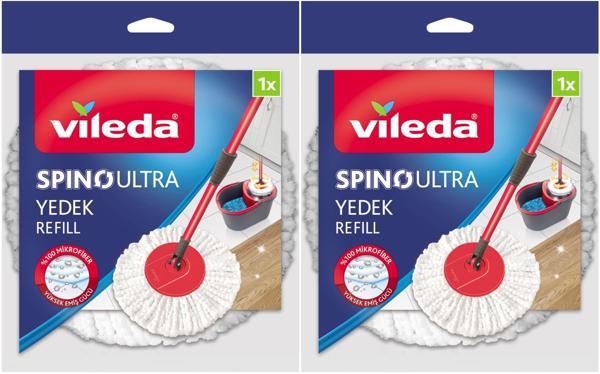 Vileda Spino Ultra Yedek Mop Paspas Ucu (%100 Mikrofiber) (2 Li Set) - Image 1