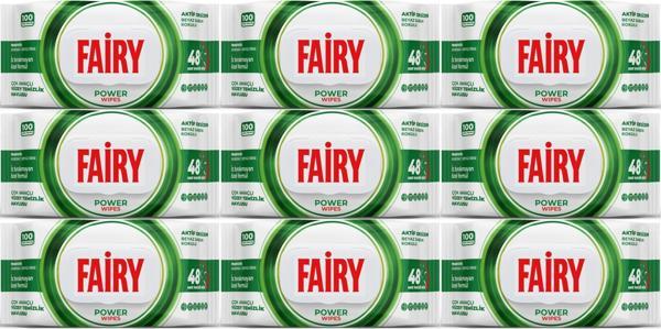 Fairy Yüzey Temizlik Havlusu 100 Yaprak Aktif Oksijen - Beyaz Sabun - Karbonat (9 Lu Set) 900 Yaprak - Image 1