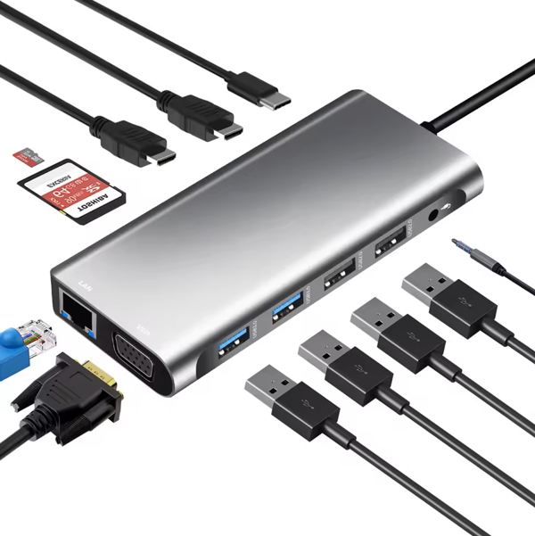 ZR610 Type-C 12 İn 1 Çift Hdmı - Image 1